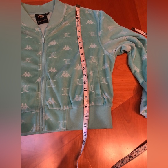 JUICY COUTURE KAPPA mint velour cropped jacket - Picture 3 of 5